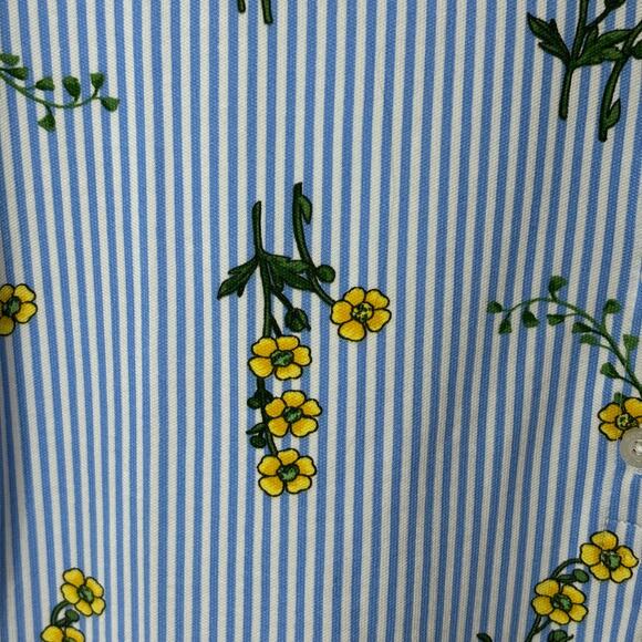 NWT Nautica Jeans Core Women's Floral-Print Short-Sleeve Polo Shirt - Blue - M - Picture 5 of 10